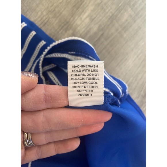 Blue Large striped Short sleeve tunic style shirt size Large Stylus - Picture 9 of 9